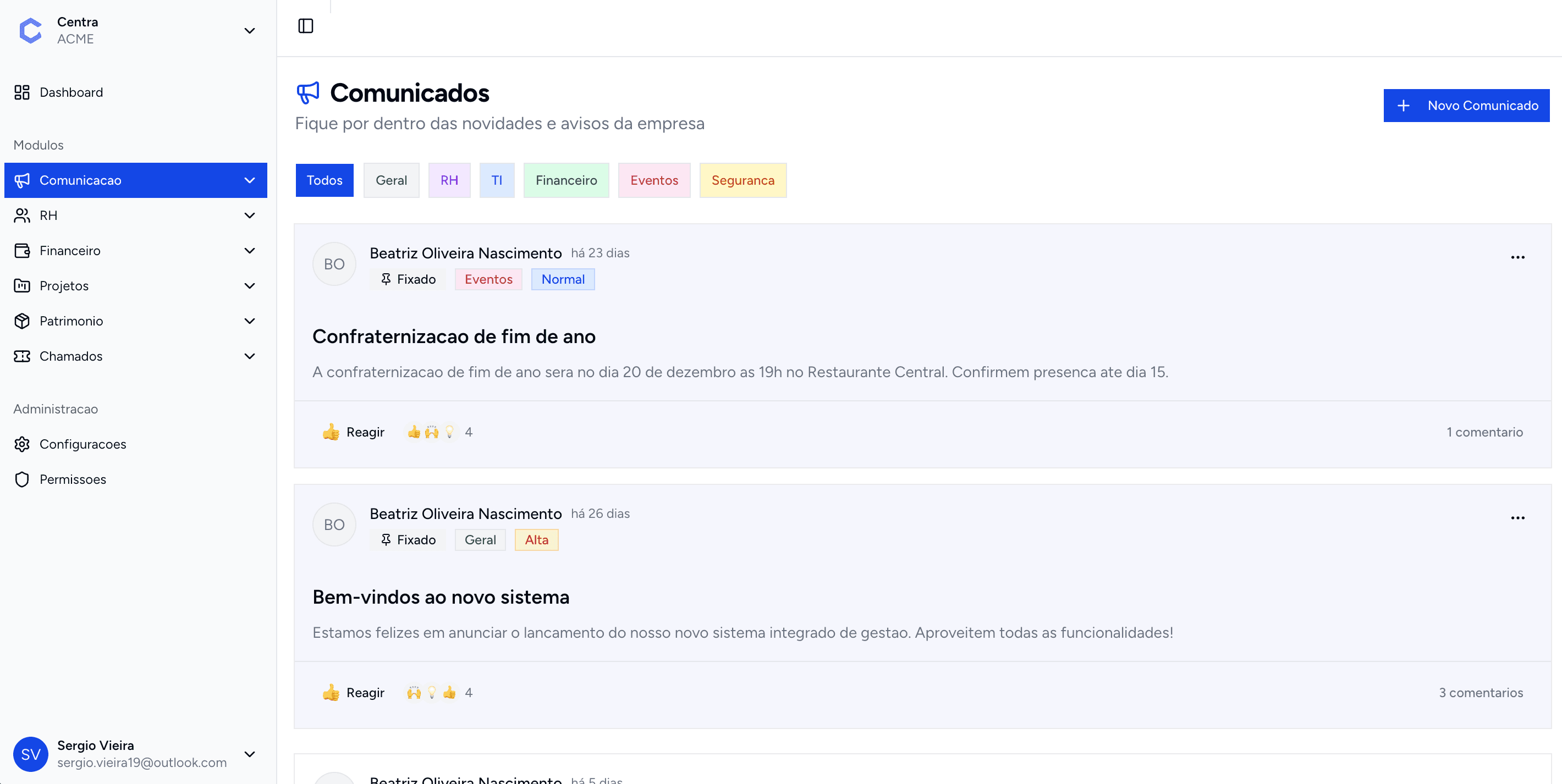 Comunicação e Anúncios